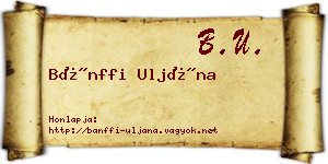Bánffi Uljána névjegykártya